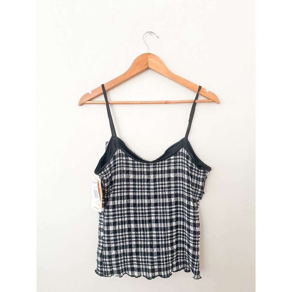 Vintage Deadstock Cinema Etoile Gingham Shelf Bra Cami M Y2K Coquette Balletcore - Picture 5 of 7